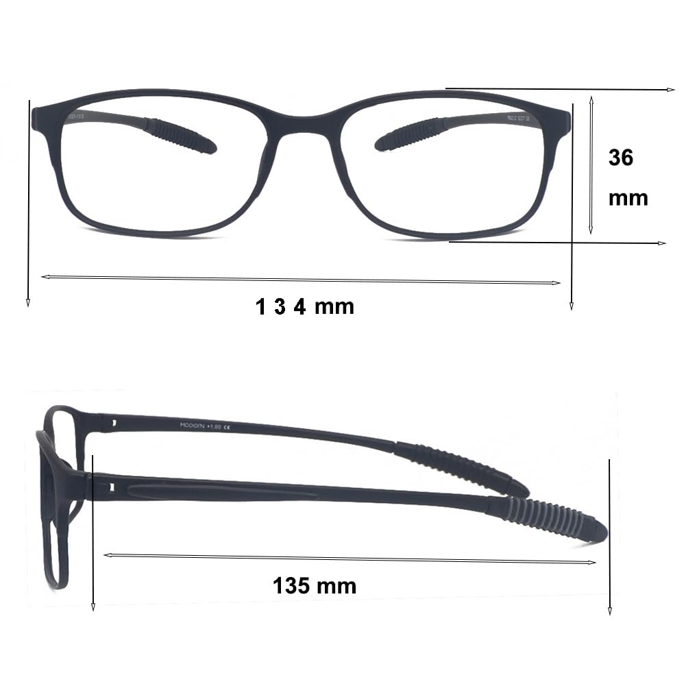 Gafas de Lectura Flexibles Ligeras (Pack 2), Anti Luz Azul para Mujer Hombre