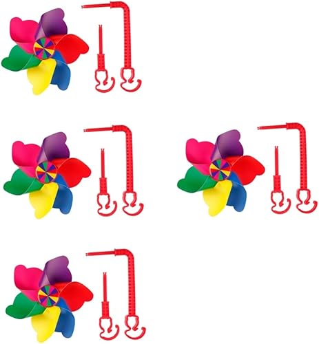 Toddmomy Bike 4 Sets Bicicletas Molino de viento Pc para girar la flor del niño Decoración de luz