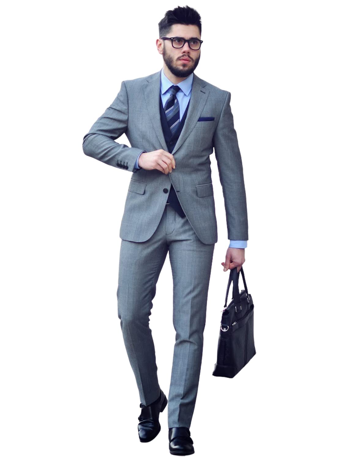 Uomo Vestito Quotidiano Tre Pezzi Notch Risvolto Giacca Gilet Pantaloni per Le Imprese