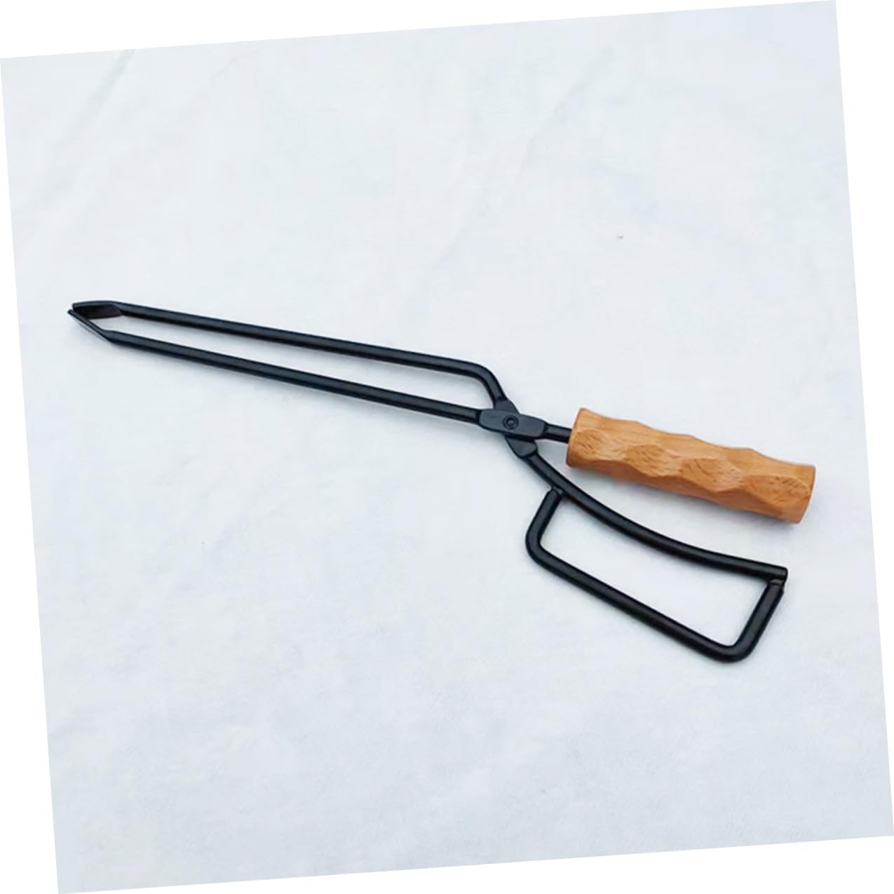 Toyvian Pinza per Legna da Barbecue in Ferro e Legno Resistente, Strumento per Spostare la Legna da Esterno, per Attività All'aperto e Parchi