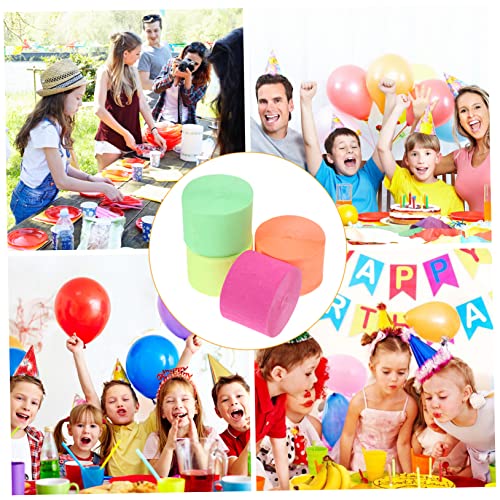 CIMAXIC 4 Rolos Papel Serpentinas Aniversário Serpentinas Crepe Papel Crepom Para Fazer Flores Serpe
