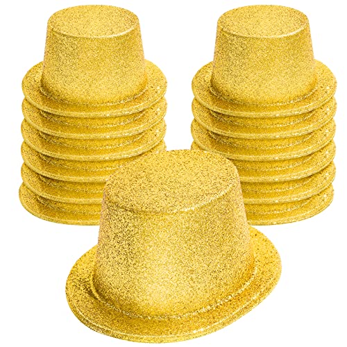 Hillban 12 Pack Gold Hats Glitter Sequin Party Top...