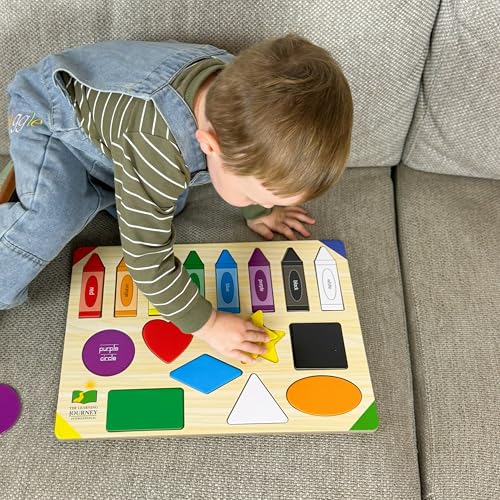 The Learning Journey: Lift & Learn Puzzle Colors & Shapes – Preschool Toys & Activities for Children Ages 3 and Up – Award Winning Educational Toy