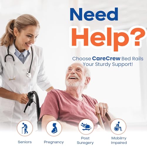Bed Rails for Elderly Adults Safety: Bed Rails for Seniors with Motion Lights & Storage Pouch, Adjustable Bedside Grab Bar, Bed Cane with Strong Support Leg - Image 7