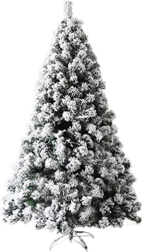 Árbol de Navidad nevado con soporte de metal para decorar un salón familiar cálido