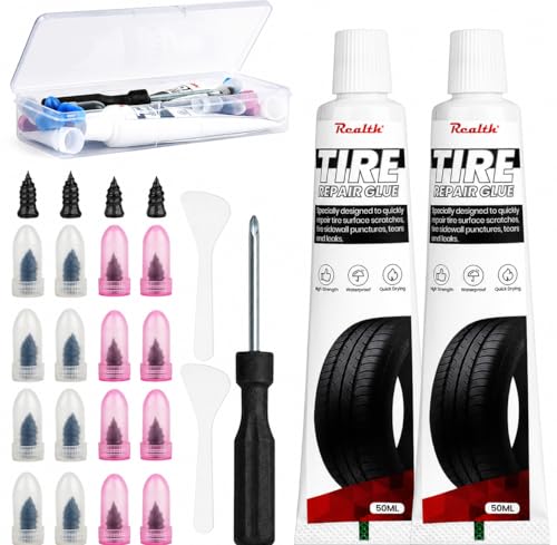 Tire Repair Glue 100ml Tire Repair Kit Tire Repair Rubber Nail 20 Pcs
