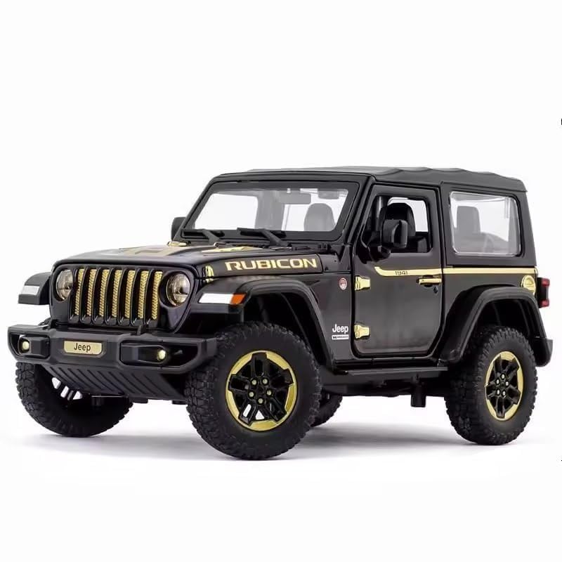 Image of 1:32 Alloy Model Car Compatible for Wrangler Rubicon Style, Diecast Pull Back Toy Car with Light & Sound for Kids Boys Girls Gift (Black)