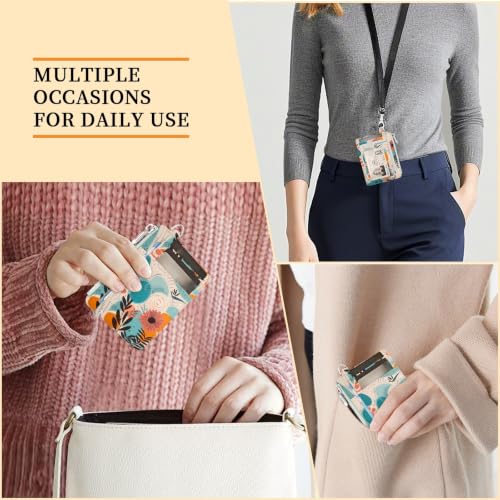 Image of Hancynir Boho Floral Small Wallet Women Credit Card Holder, Slim RFID