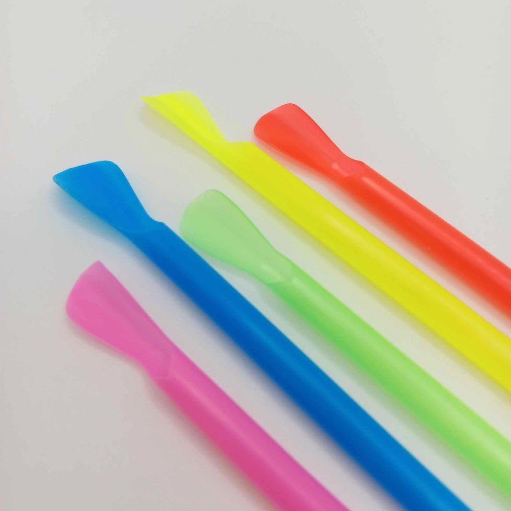 Oasis Supply, 8" Super Jumbo Boldly-Colored Unwrapped Spoon Straws, Designed for Large Drinks and Desserts, Count (500)