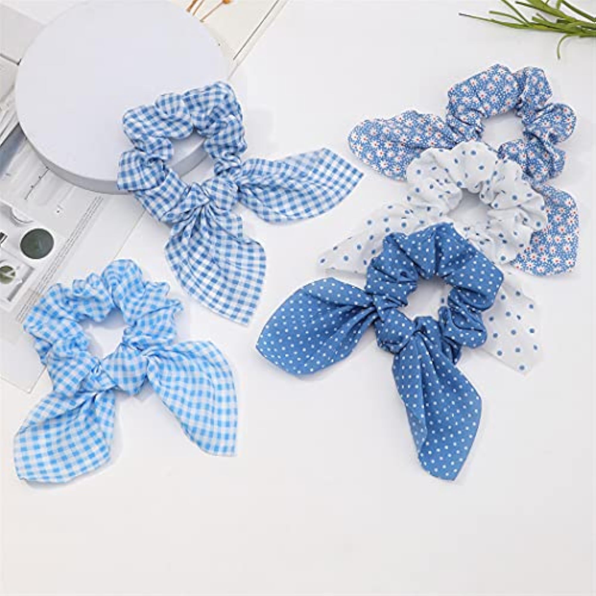 Girls' Cute 5PCS Bowknot Dots Soft Ponytail Holders