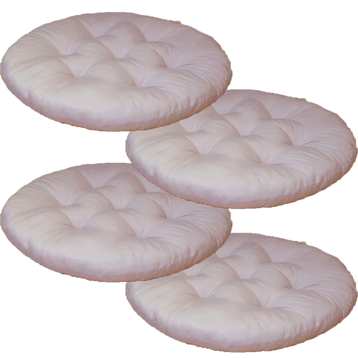 Mozzeilee Round Chair Seat Pad, 40x40cm Dining Chair Cushion Set of 2/4/6/8, Outdoor Rattan Furniture Seat Mat for Living Room Office Garden Patio (Pink,4 pcs)