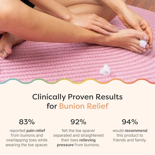 zentoes gel toe separators for overlapping toes bunions big toe alignment corrector and spacer - 4 pack white