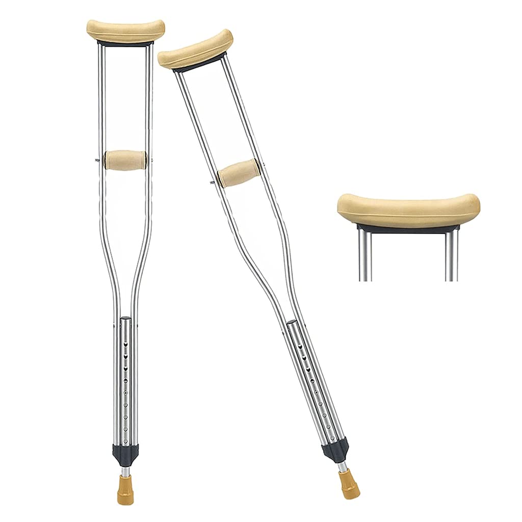 1 par de muletas médicas de Aluminio, muletas de Asistencia, 9 Niveles de Altura, muletas Ajustables para Adultos, Capacidad de Peso de 200 Libras
