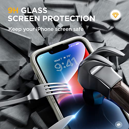 Image of Miracase Glass Series Designed for iPhone 14 Plus Flip Case 6.7 inch, 2023 Upgrade Full-Body Clear Flip Case with Card Holder,White