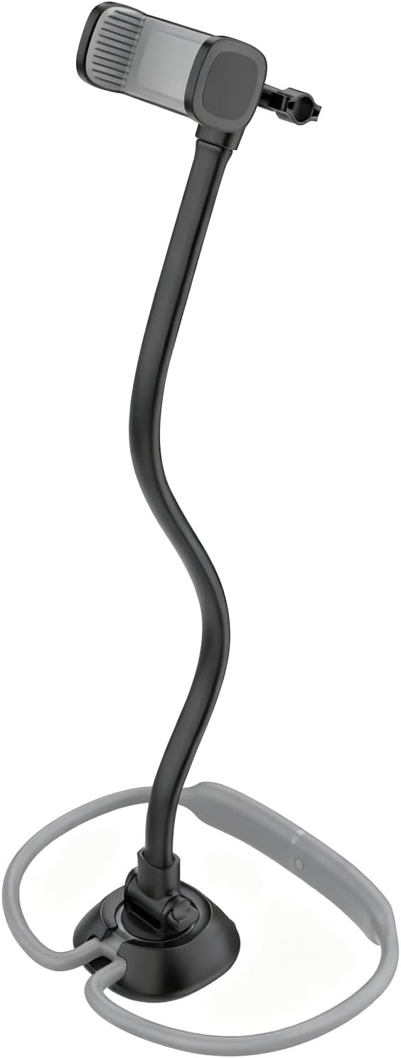 HandsFree Phone Neck Holder Reinforced Aluminum Soft Silicone Stability POV Filming Biking Crafting 38 X 7.6 X 4.5cm