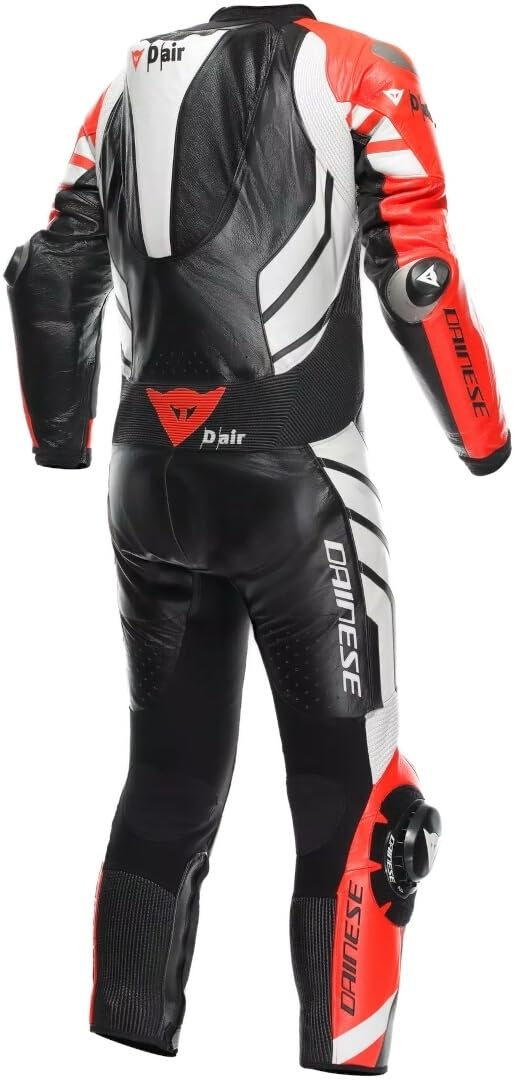 Dainese Mugello 3 D-Air perforowany 1-częściowy skórzany kombinezon motocyklowy, czarny/czerwony/biały, 60