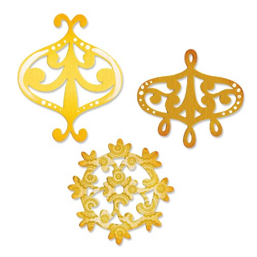 Sizzix Sizzlits Die Set 3PK - Decorative Accent & Flower Wreath Set by Dena Designs