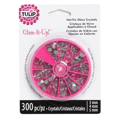 Tulip Glam-It-Up! Iron-On Glass Crystals 300 Pack Clear Carousel