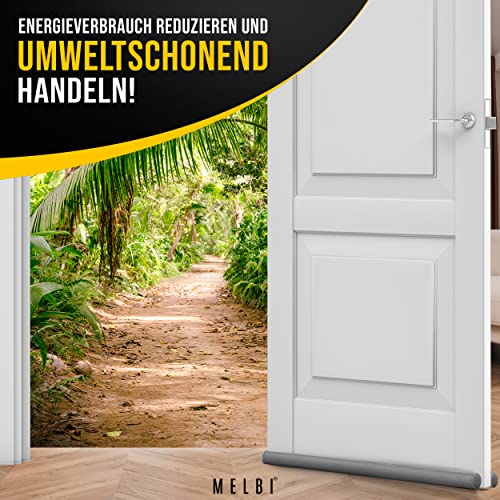 MELBI® - Premium tochtstopper voor deuren lederlook, deurbodemafdichting om stookkosten te besparen, op maat gemaakte deurafdichting, warmte-isolerend & energiebesparend, tochtstop 96 cm (1, grijs) - Image 8