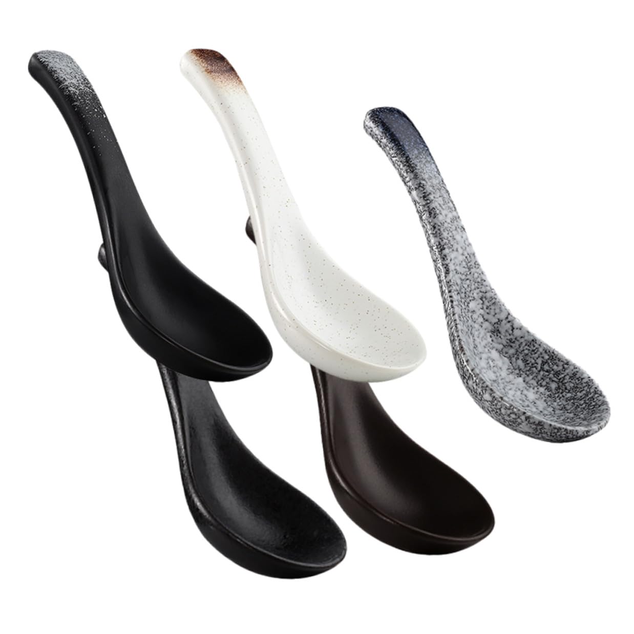 Cuillères à soupe en céramique japonaise set de 5 pièces multicolores pour la table