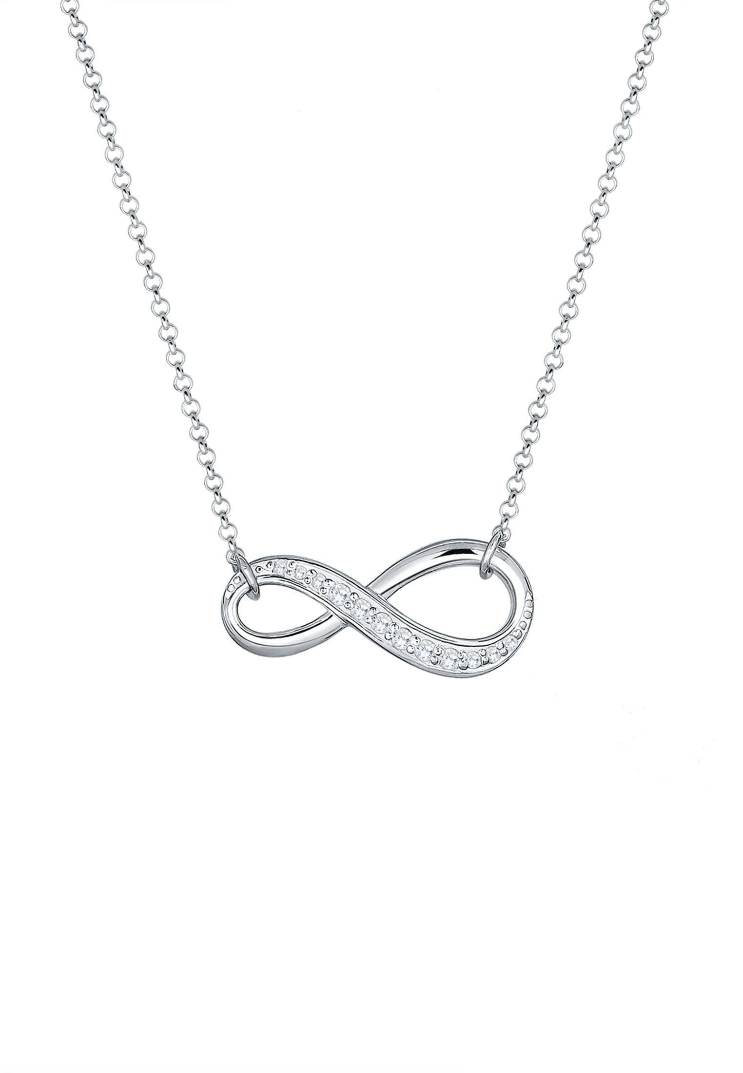 Elli Women's 925 Sterling Silver Zirconia Necklace of Length 45 cm