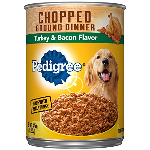 PEDIGREE Chopped Ground Dinner Adult Canned Soft Wet Meaty Dog Food Turkey & Bacon Flavor, (12) 13.2 oz. Cans