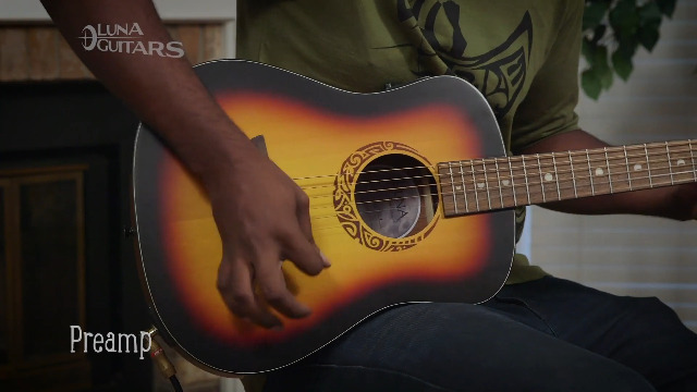 美品★レア★Luna Guitars ギター Amazon.com: Luna Aurora Borealis 3/4 Acoustic Guitar, Black Pearl
