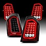 AmeriLite Black Full Intense LED Tail Lights Brake and Resverse Parking Light Bar For 2011-2014 Chrysler 300