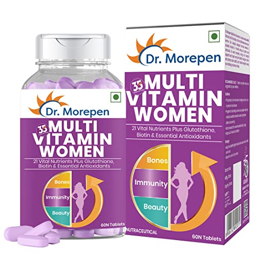 DR. MOREPEN Multivitamins for Women with Calcium & Herbal Extracts | Vitamin-D, Biotin, Iron, Copper, Iodine, Magnesium, Zinc, Green Tea, Pomegranate – 60 Veg Tablets DR. MOREPEN Multivitamins for Women with Calcium & Herbal Extracts | Vitamin-D, Biotin, Iron, Copper, Iodine, Magnesium, Zinc, Green Tea, Pomegranate – 60 Veg Tablets