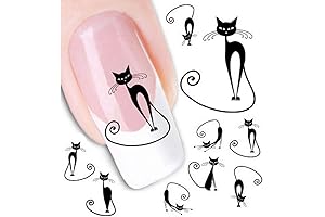 Stylish Black Cat Image Nail Art Stickers: Enhancing Your Nail Canvas