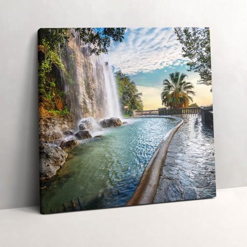 Décoration murale grand tableaux 60x60cm peinture murale cascade de parc d'art