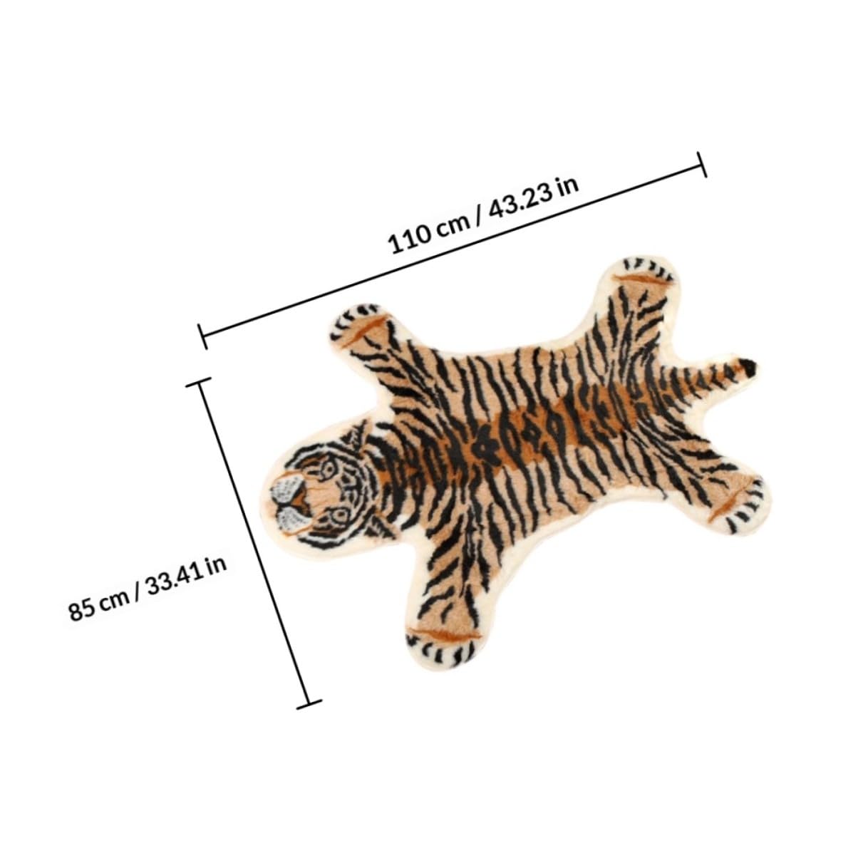 Zerbino Decorativo Motivo Tigre in Fibre Acriliche, Leggero e Antiscivolo, per Ingresso e Bagno, Tappetino per Pavimenti Domestici Resistente e Funzionale