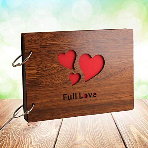 Álbum de fotos de scrapbook vazado de madeira da Vosarea para casamento de dia dos namorados, 20 cm