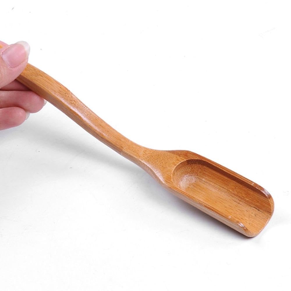 Cuchara de té suelta de bambú, cuchara de café de madera, cuchara métrica de té suelta, cuchara de sal de azúcar para condimentos naturales, cuchara de té pequeña para el hogar