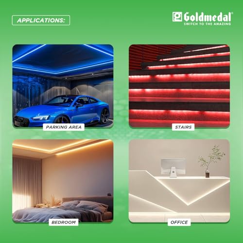 Image of Goldmedal Cripton 4040 30W IP20 5 Meter LED Strip Light for Home Decoration | False Ceiling Light | Decor Lights | Indoor Application | 60 LEDs Per Meter |(Green)-Pack of 2