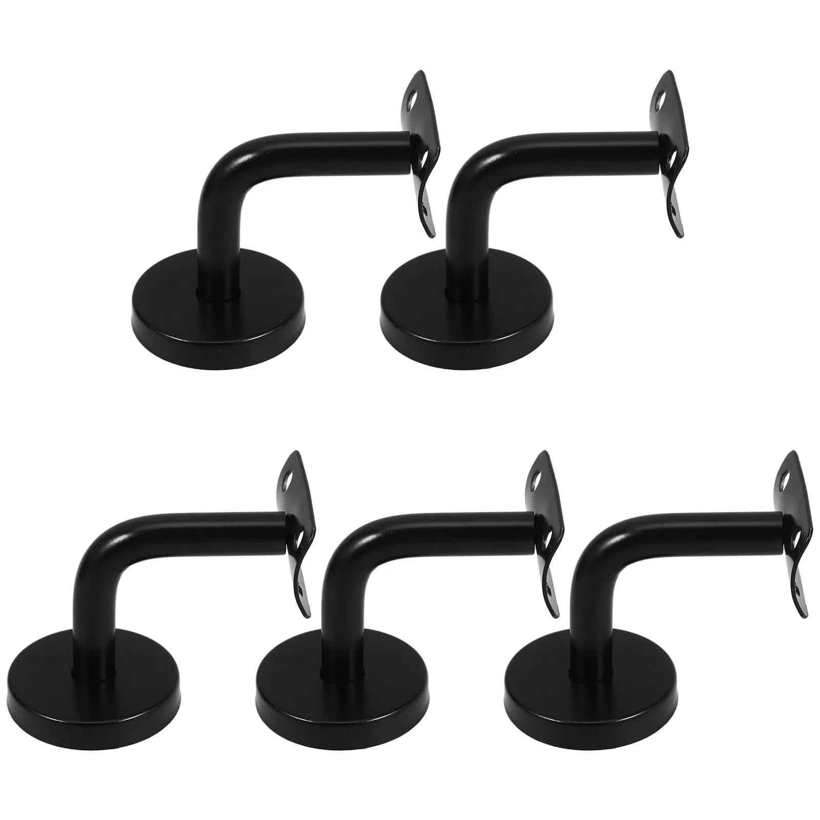 VAYEODEYU Stainless Steel Handrail Brackets 10 Pcs Black 6x6x5 cm Stair Indoor Railings Wall Support