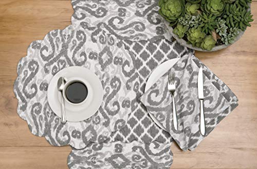 Set de 6 servilletas de algodón reversibles 20x20 gris miniatura 3