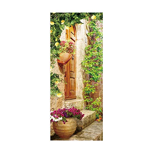 Papier peint porte trompe l'oeil PVC pour masquer défauts mur - 2