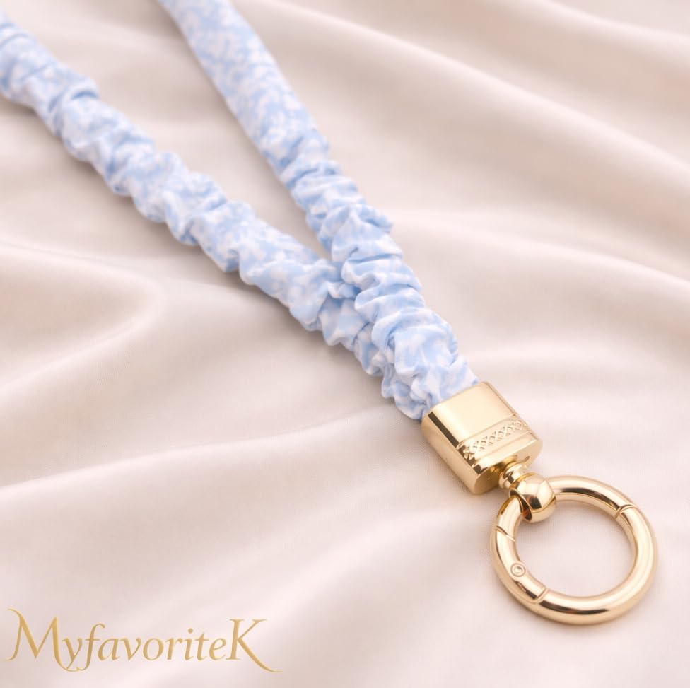 Teacher Scrunchie Lanyard for ID Badge, Thin Stretchy Elastic Neck Keychain, Cute Hands Free Accessory for School - Image 2
