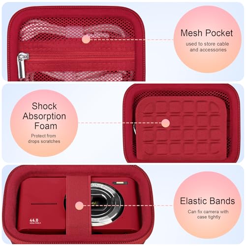 Funda rígida roja para cámara digital compacta Elonbo miniatura 3