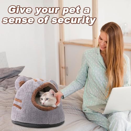 Lit de chat intérieur confortable - Panier de couchage doux pour chaton