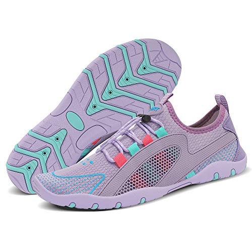 Image of MAYZERO Water Shoes Men Women Swim Surf Shoes Beach Pool Shoes Wide Toe Hiking Aqua Shoes Winter House Slippers