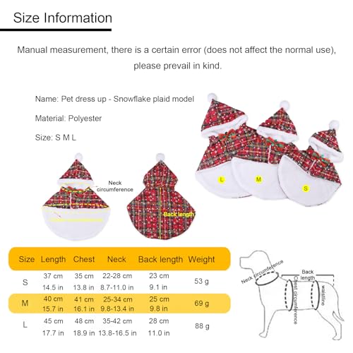 Disfraz para mascota Navidad Snowflake Plaid S miniatura 6
