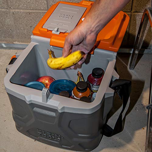 Klein Tools 55600 Work Cooler, 17-Quart Lunch Box Holds 18 Cans, Keeps Cool 30 Hours, Seats 300 Lb, Tradesman Pro Tough Box #TOP4