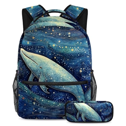 Sac à dos Blue Whale anti-déchirure grand volume avec sa trousse de rangement