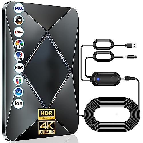 2023 Updated Hd Digital Tv Antenna Long 550+ Miles Range, Full Hd Indoor&Outdodor Antenna, Tv Antenna For Smart Tv Support 8K 4K Hdtv 1080P-Thick Coxial Cable #TOP2