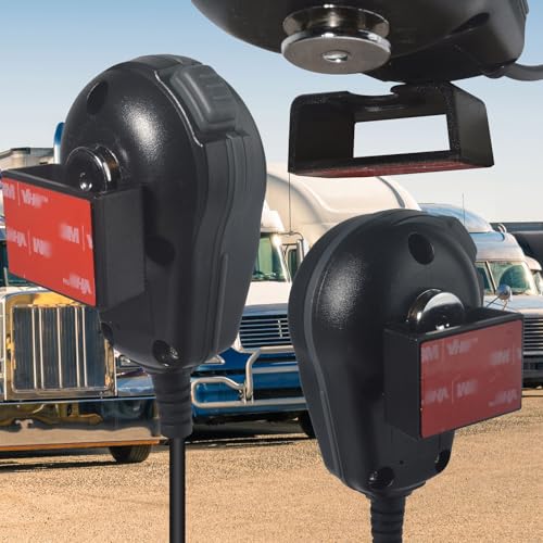 Image of HYS PU Car Mount Kit with Adhesive Back for Mobile CB, VHF & UHF Radios Shoulder Speaker Mic, Handheld Radio Mic Bracket with Hand Mic Holder and Base, VHF Marine Radio Mic Holder Mount (Black-2pcs)
