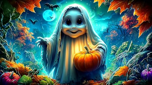 Puzzle imposible de Halloween de 1000 piezas con diseño de calabazas y espíritus de 75x50 cm