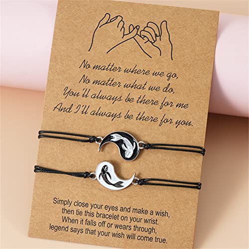 Yin Yang Bracelet Handmade Braided Lucky Koi Fish Tai Chi Bracelet for Women Men Couple Friendship Bracelets 2 Jewelry Gift2