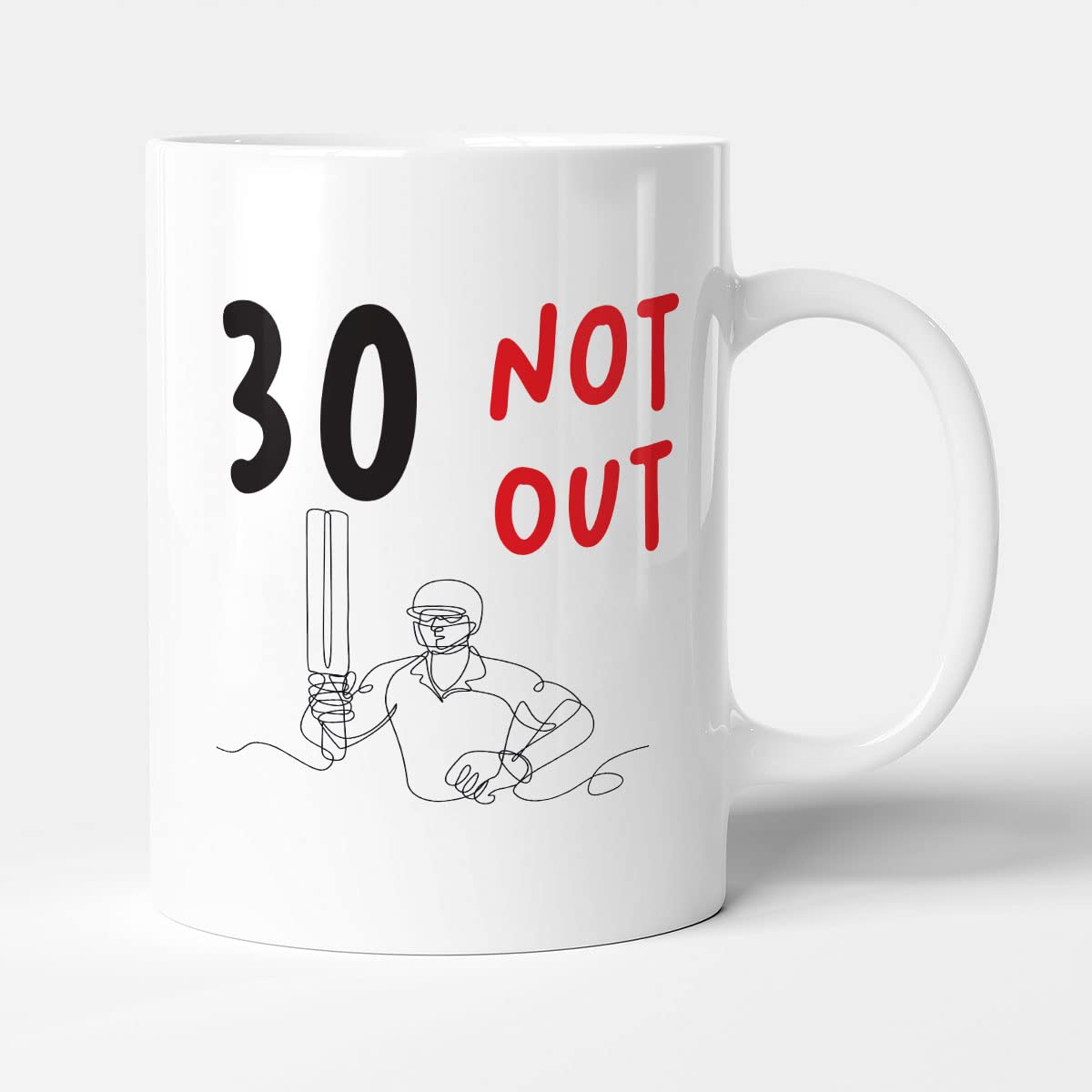Victorian Printing Co - 30 Not Out - Birthday Gift Mug, Ceramic, 11fl.oz.